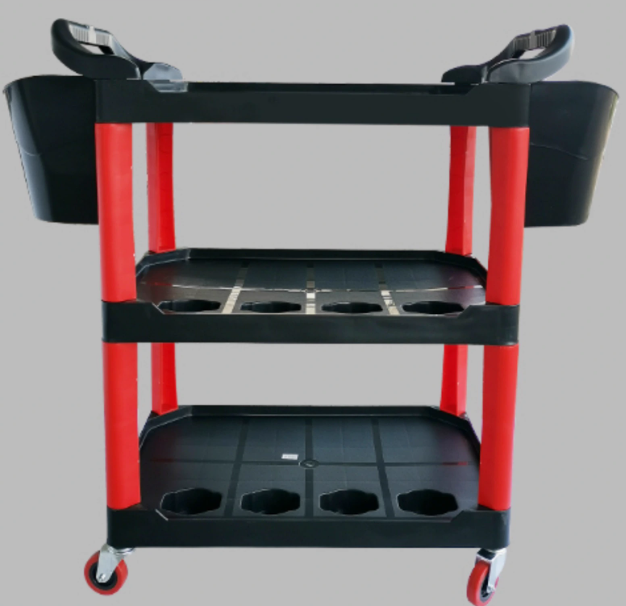 3-Tier Mobile Car Detailing Cart Portable Car Wash Tool Trolley WS-011