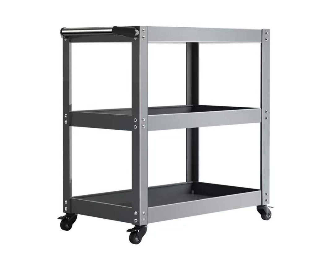 3-Tier Stainless Steel Tool Cart Mobile Workshop Storage Trolley