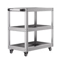 3-Tier Stainless Steel Tool Cart Mobile Workshop Storage Trolley