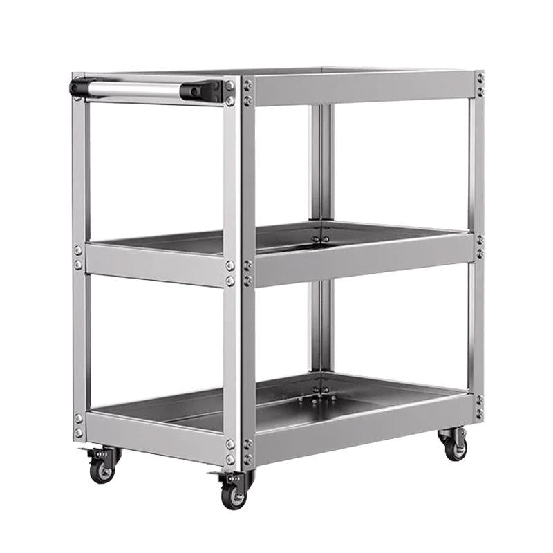 3-Tier Stainless Steel Tool Cart Mobile Workshop Storage Trolley