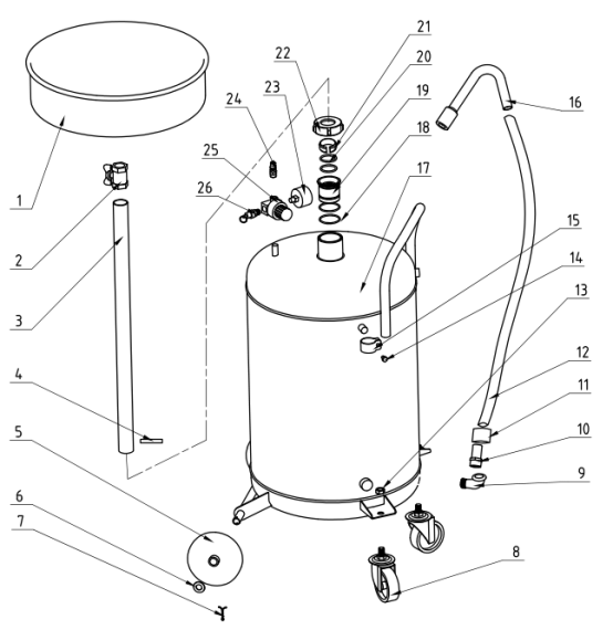 80L Waste Oil Drain Tank Mobile Car Oil Collector for Auto Repair Workshop