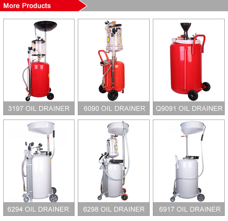 80L Waste Oil Drain Tank Mobile Car Oil Collector for Auto Repair Workshop